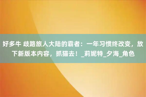 好多牛 歧路旅人大陆的霸者：一年习惯终改变，放下新版本内容，抓猫去！_莉妮特_夕海_角色